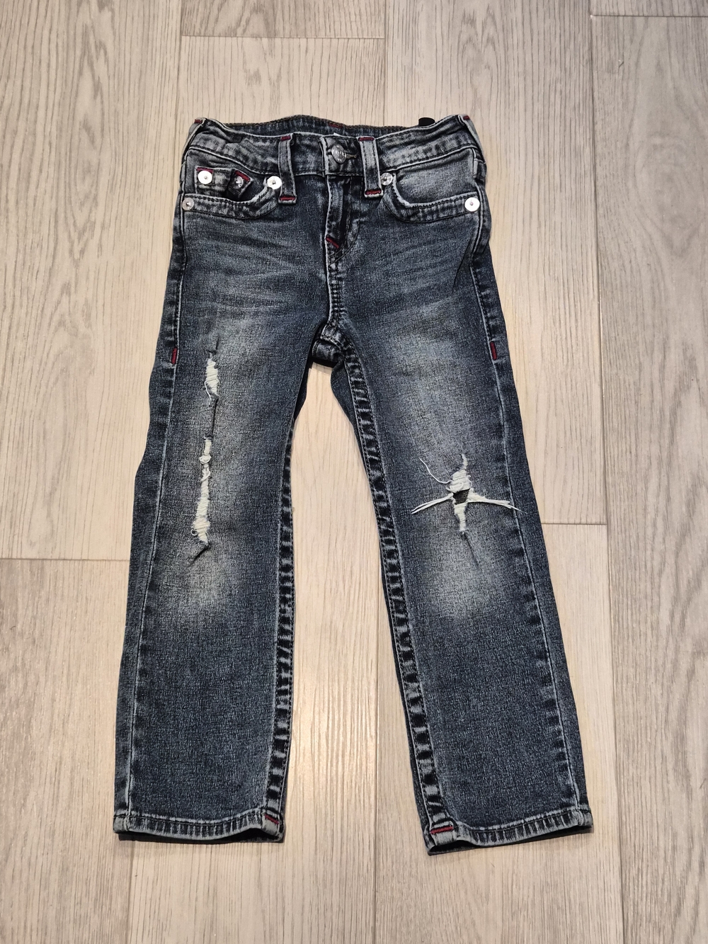 True Religion Kids Black Wash Distressed Jeans